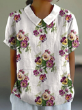 Maya | Vibrant Pansy Shirt Relaxed Fit