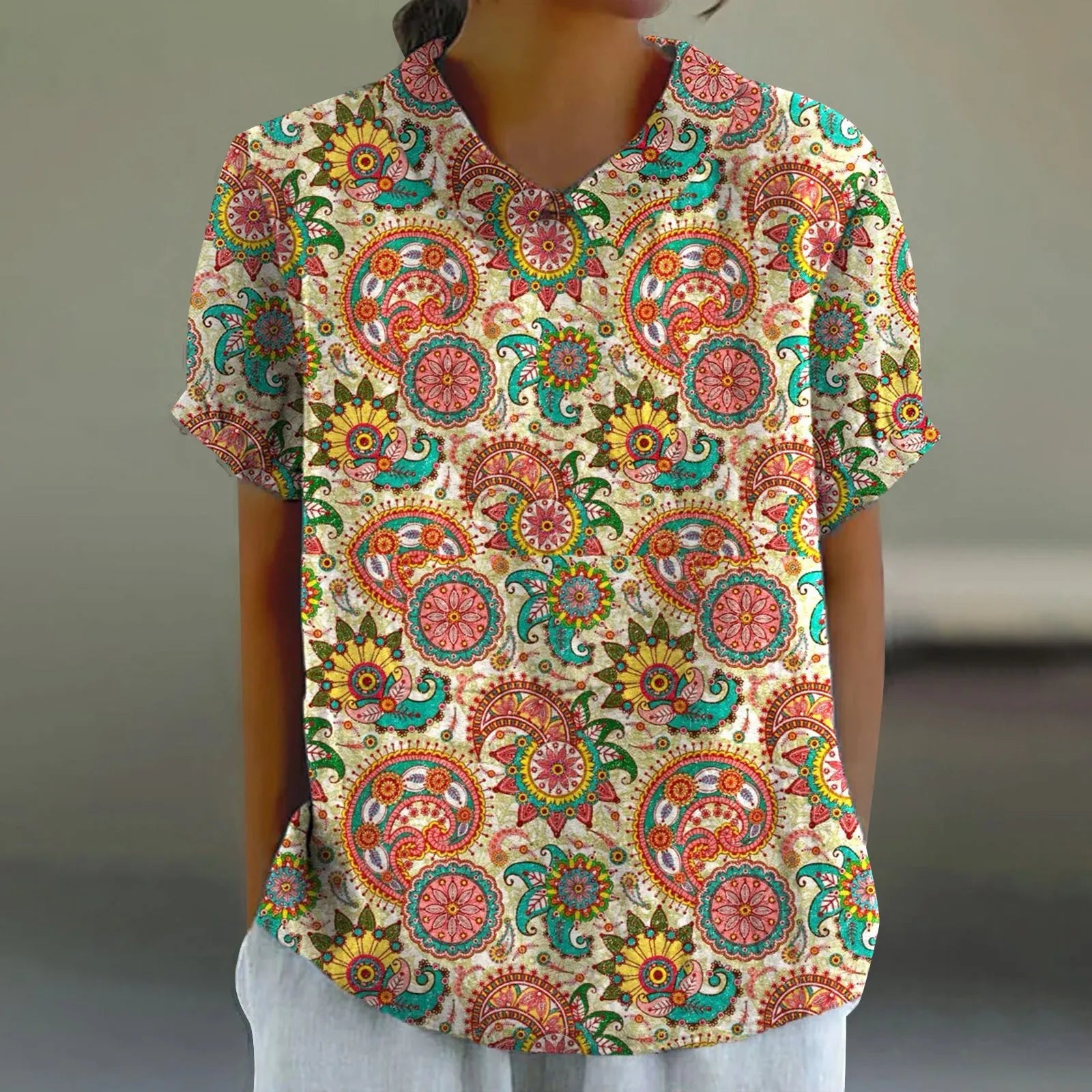 Mila | Vibrant Paisley Shirt Relaxed Fit