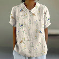 Mila | Pastel Bird Floral Shirt Relaxed Fit