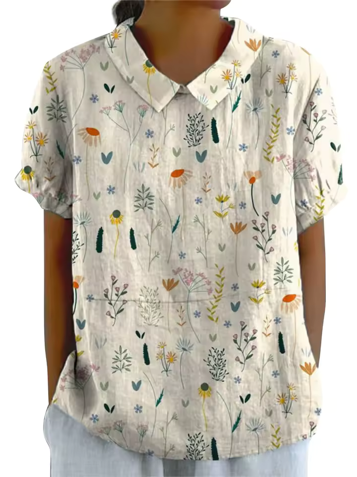 Ava | Minimalist Floral Shirt Relaxed Fit