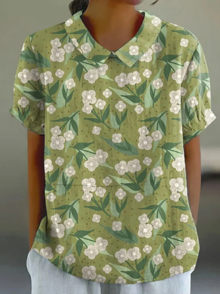 Bella | Green Floral Shirt Relaxed Fit