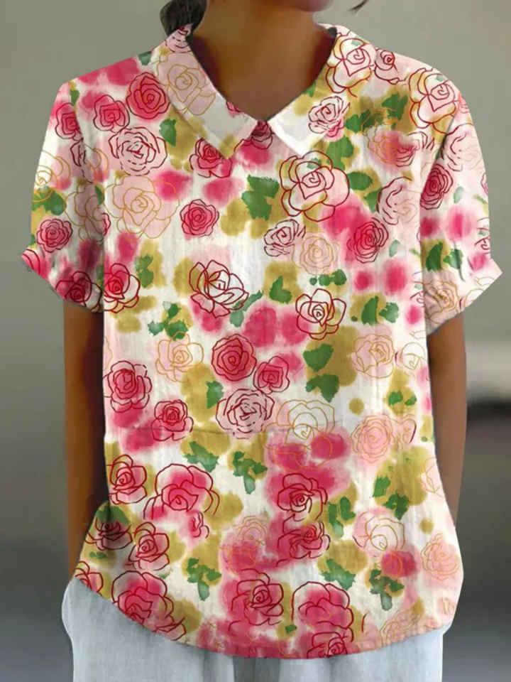 Mila | Blush Rose Garden Shirt Relaxed Fit