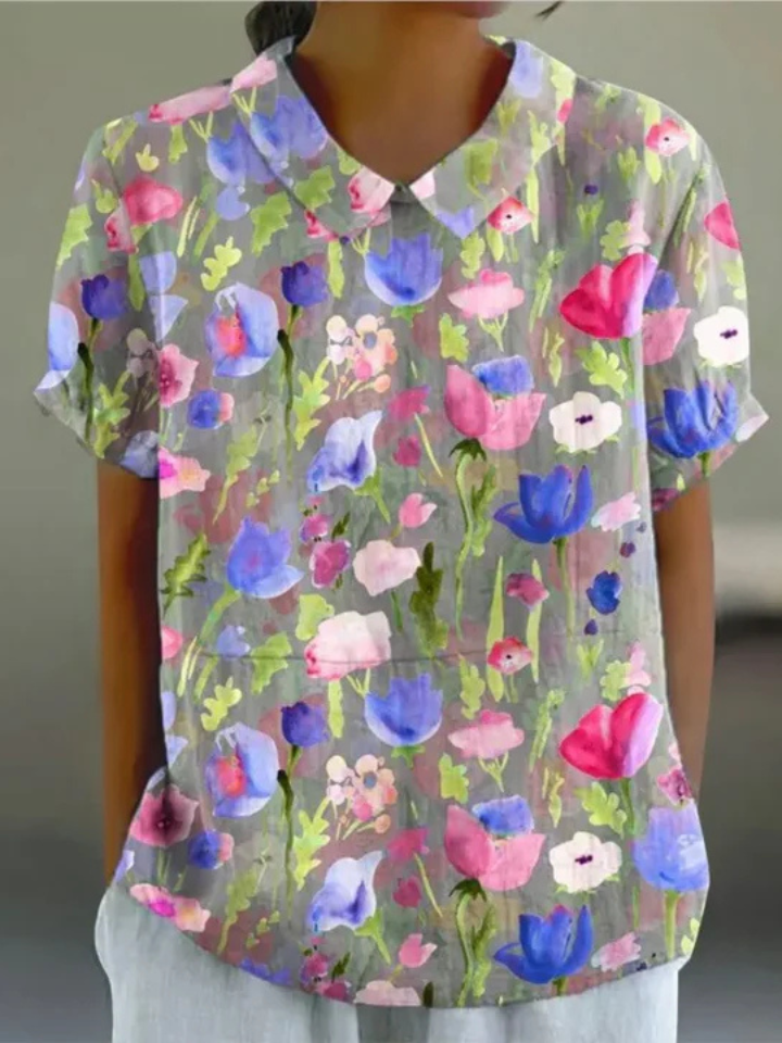 Mila | Pastel Floral Shirt Relaxed Fit